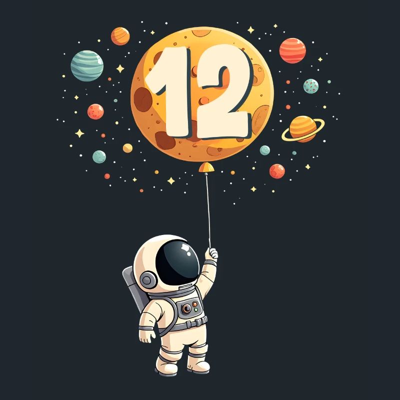Astronaute mignon 12e anniversaire garçon espace