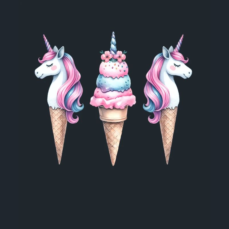 Retro Einhörner Eis Eiskreme Eiscrem Kinder Kind