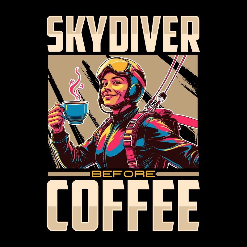 Skydiver Before Coffee Parachuting Coffee Lover