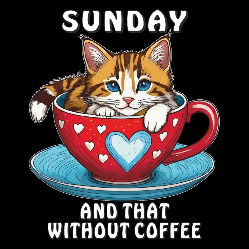 CAT COFFEE CUP SUNDAY AND THAT WITHOUT COFFEE