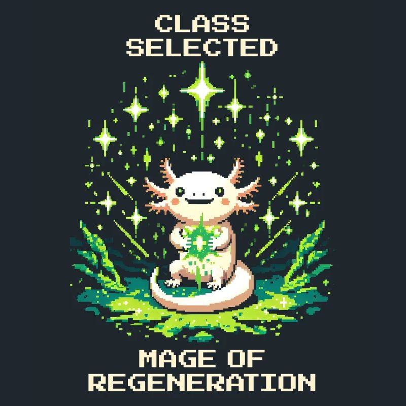 Axolotl Mage | Regeneration Nerd Pixel Retro