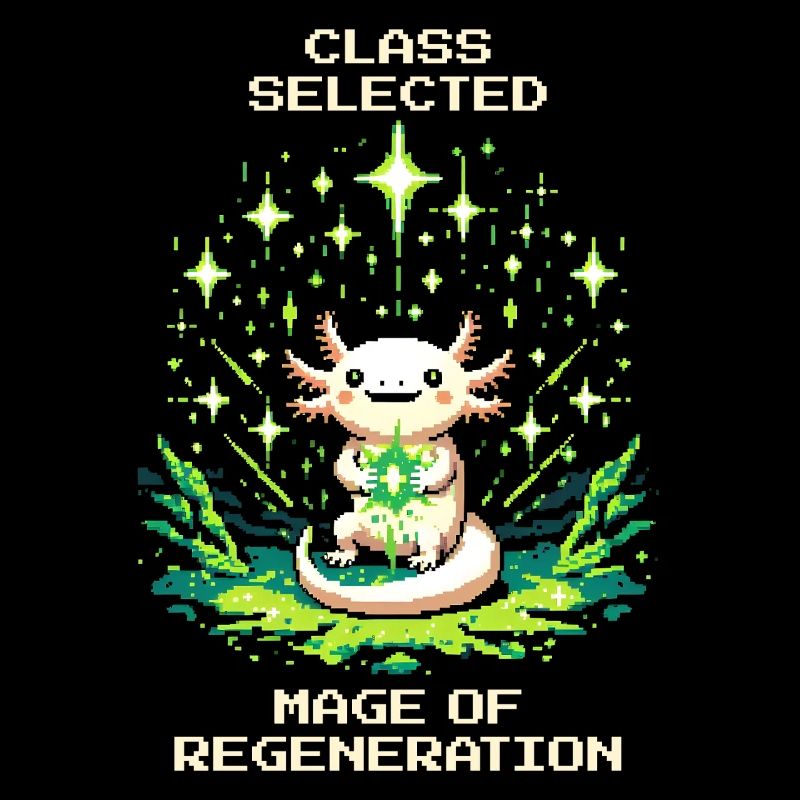 Axolotl Magier | Regeneration Nerd Pixel Retro