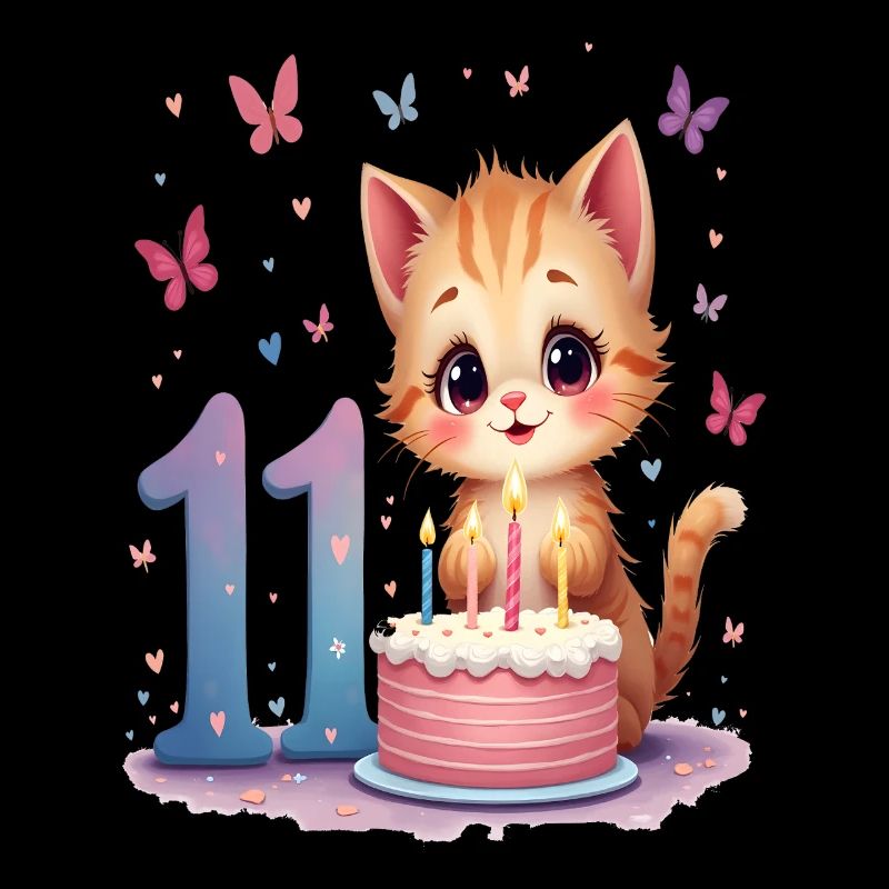 Süßes Kätzchen 11. Geburtstag Mädchen