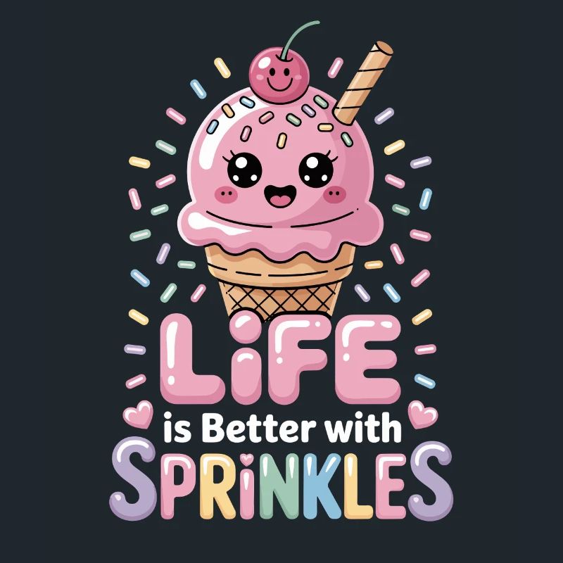 Süßes Eiscreme-Mädchen Das Leben ist besser mit