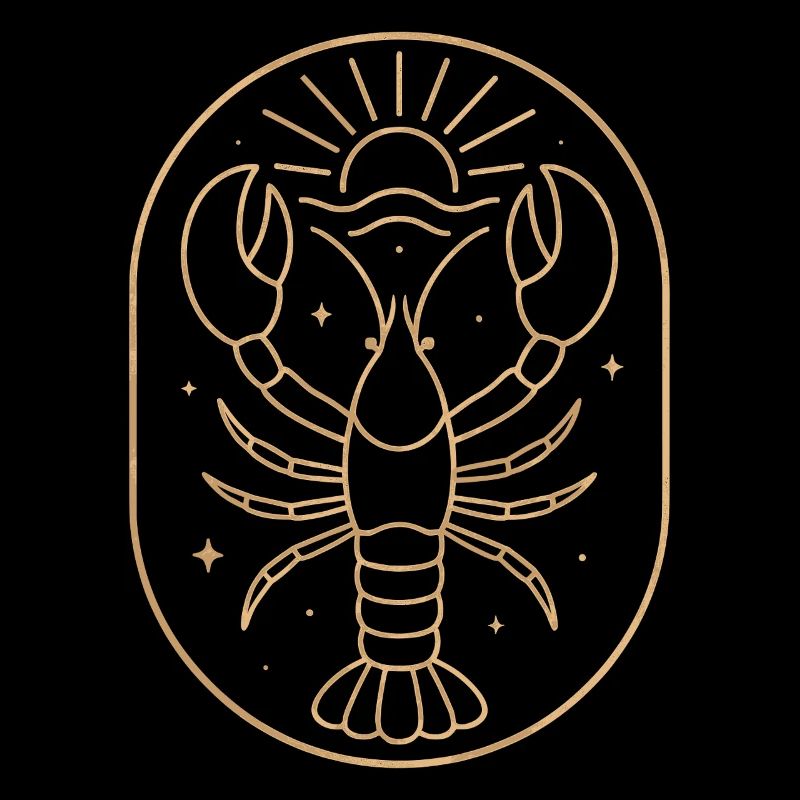 Minimalist lobster silhouette