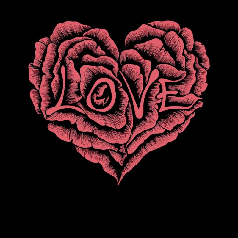 Cœur de roses avec amour