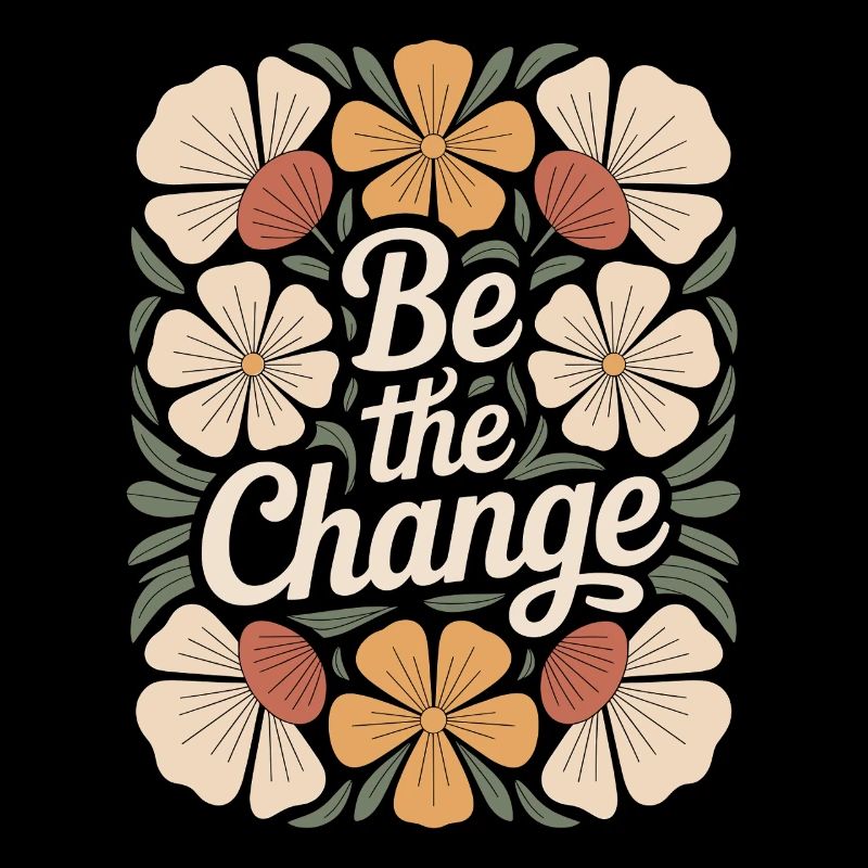 Boho fleur vintage motivation citation design être le