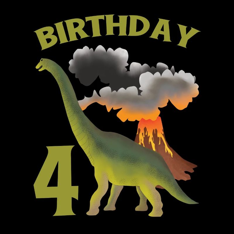 4 ans anniversaire garçon Dino Volcano