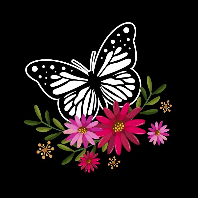 Butterfly With Flowers