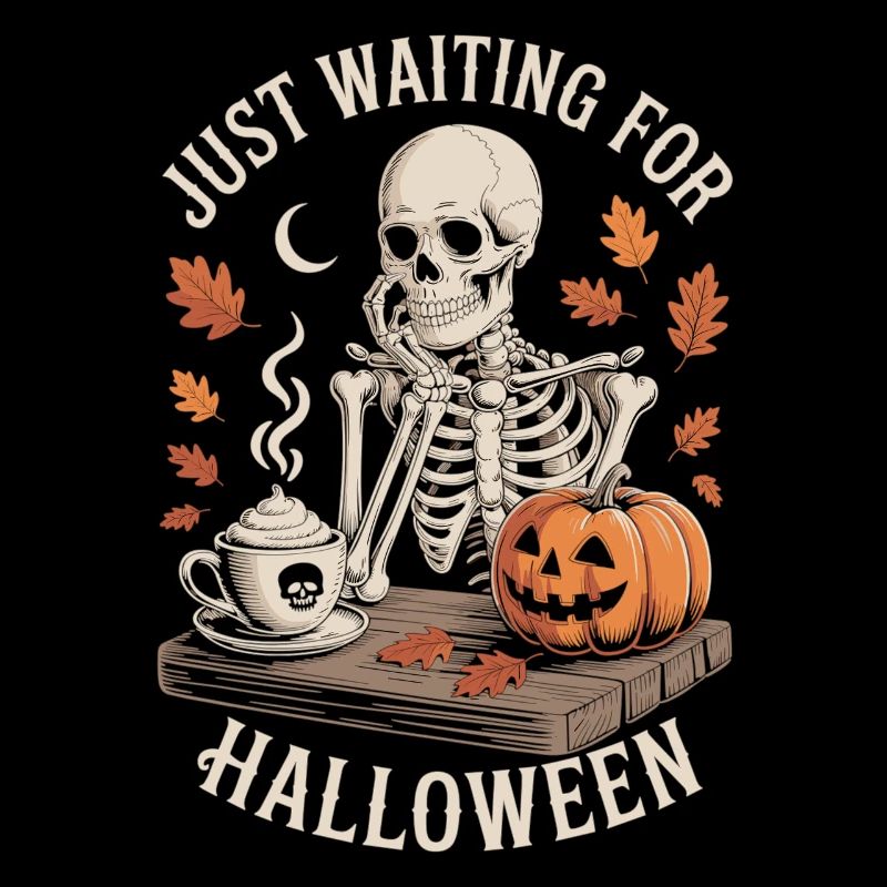 Halloween Skeleton Coffee Pumpkin T-Shirt
