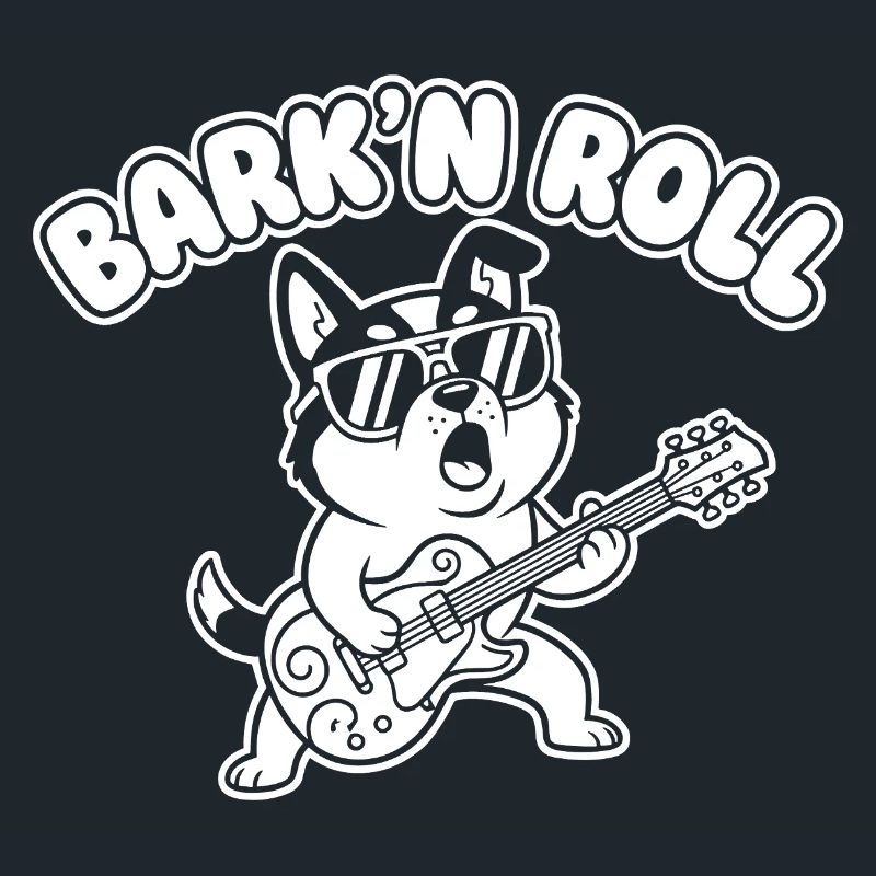 Barkin Roll Chien avec Guitare