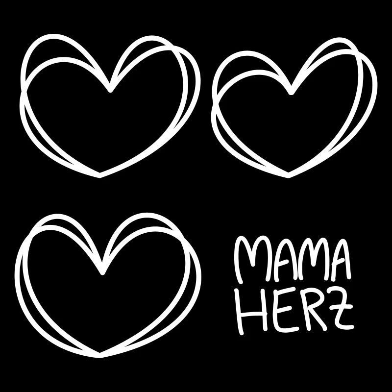 Handgezeichnete Herzen Mama Herz