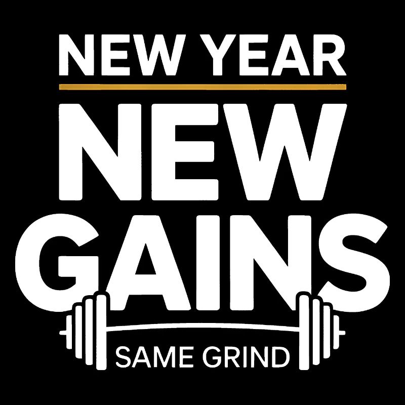 New Year New Gains – Same Grind Gym Saying