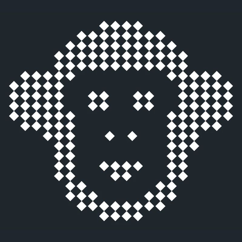Pixel Monkey Diamant-Emblem