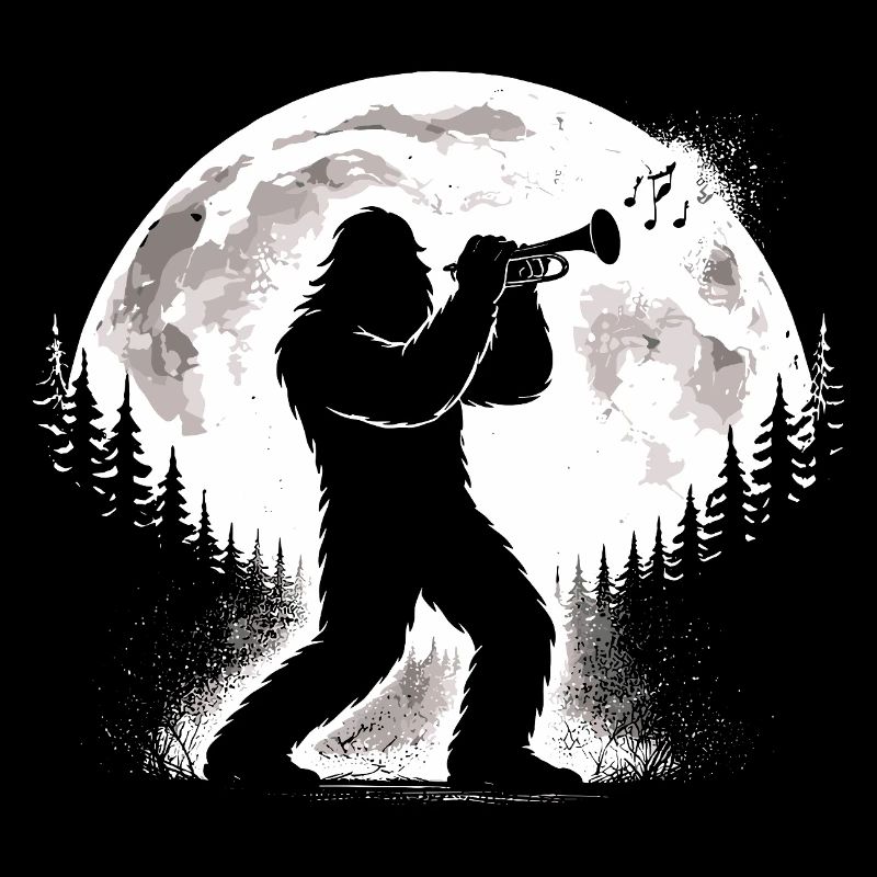 Bigfoot plays trumpet
