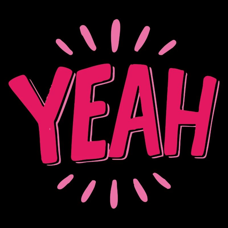 Yeah Pink Schriftzug mit Strahlen
