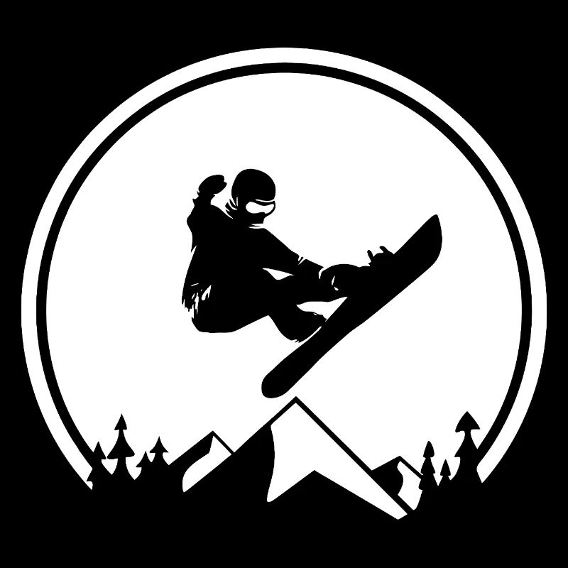 Snowboarder Silhouette at Mountain Peak