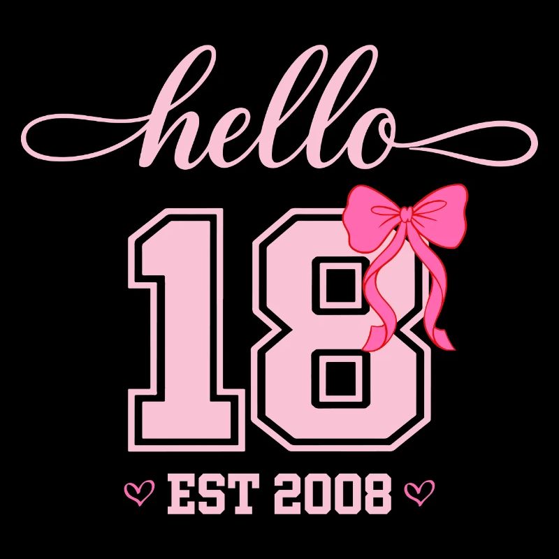 Hello 18 Est 2008 Damen Geburtstag Design