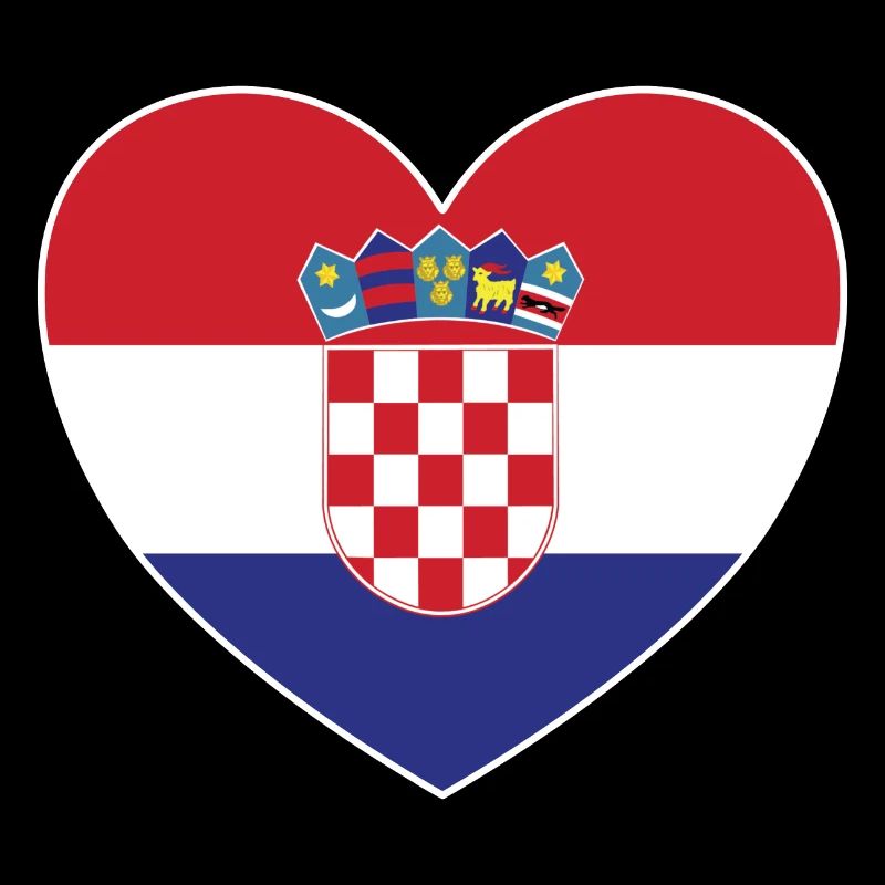 Kroatien Flagge Herz