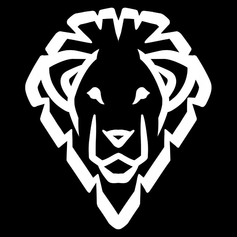 Lion's head symbol white