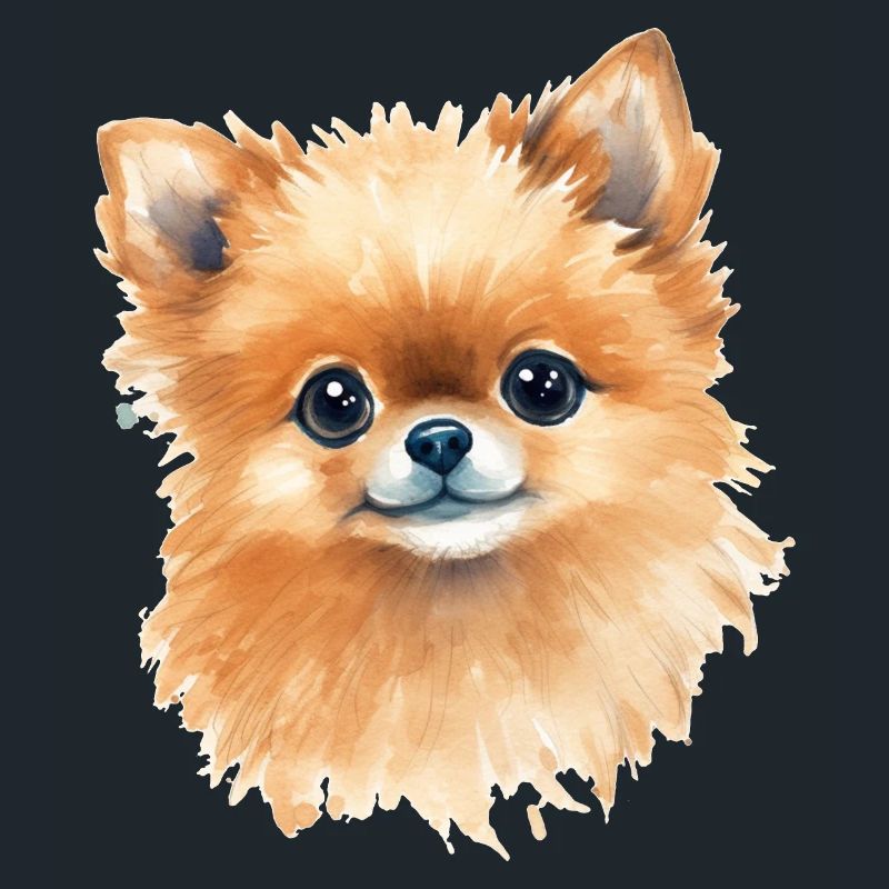 Dessin à l’aquarelle miniature de Spitz