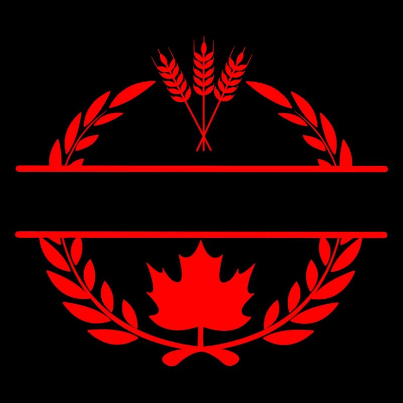 Canada maple leaf grain laurel wreath