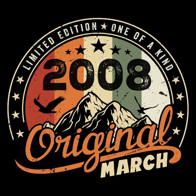 Cadeau D'anniversaire Mars 2008 Vintage 2008 Retro
