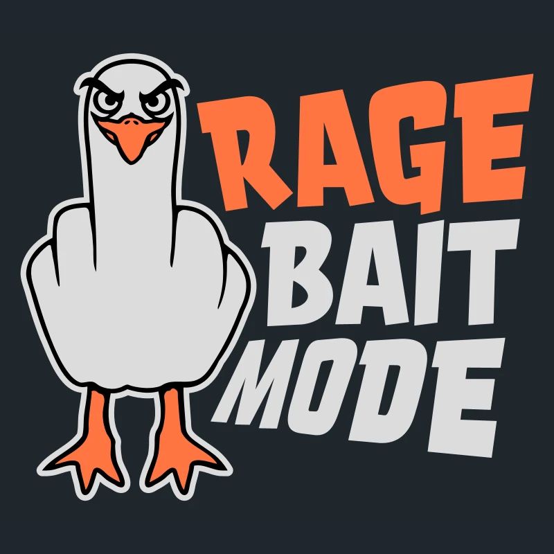 Rage Appât Mode Mouette Oiseau Méchant Drôle Provocation