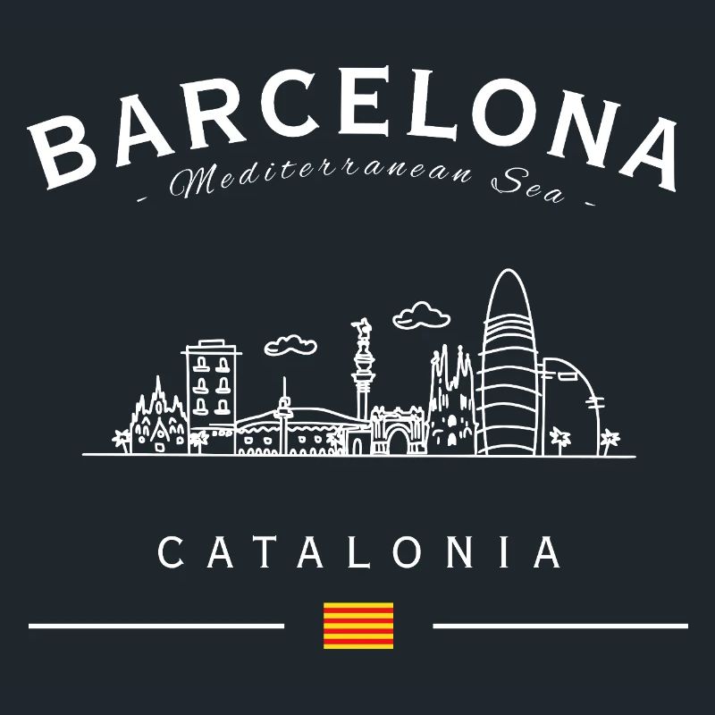Silhouette de la Catalogne de la Skyline de Barcelone