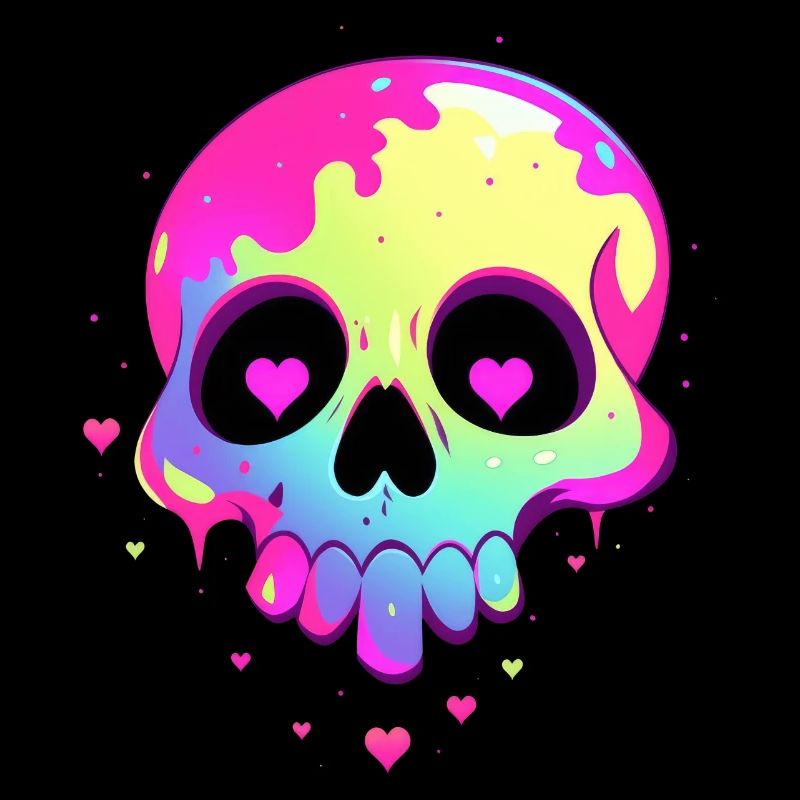 Niedlicher Punk Schädel / Kawaii Punk Schädel