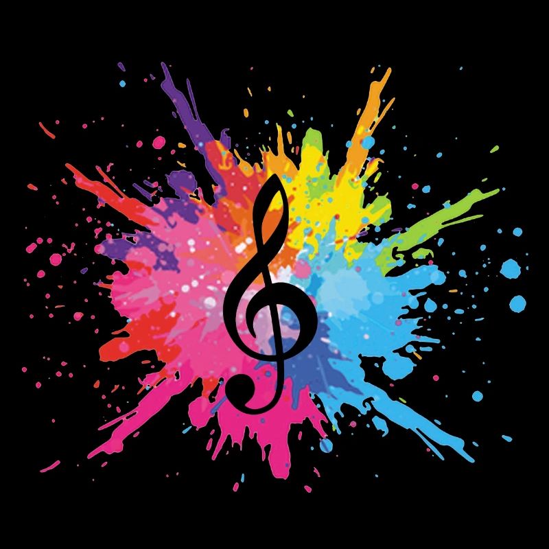 Musique et explosion multicolore (noir)