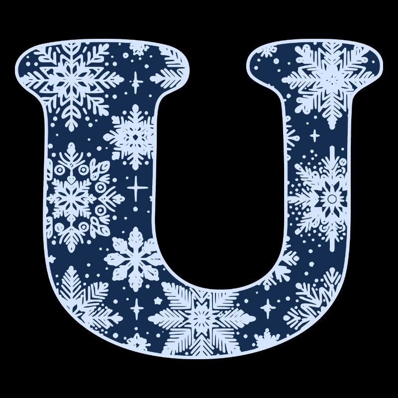 Lettre U Flocons de neige