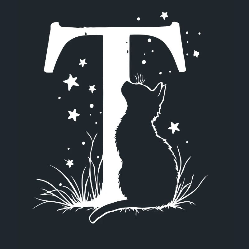 Buchstabe T mit Katze