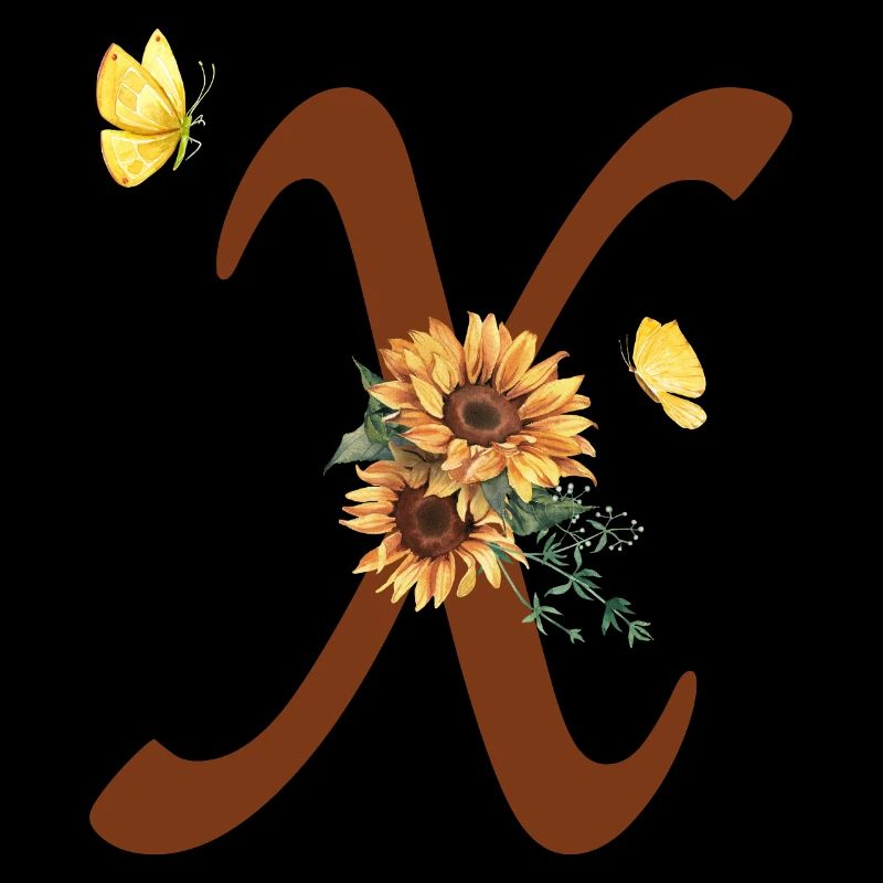 Buchstabe x Sonnenblume Schmetterling