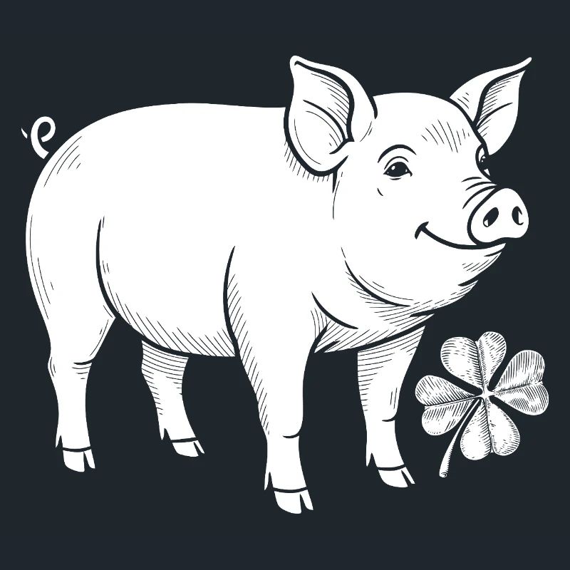 Trèfle de cochon chanceux