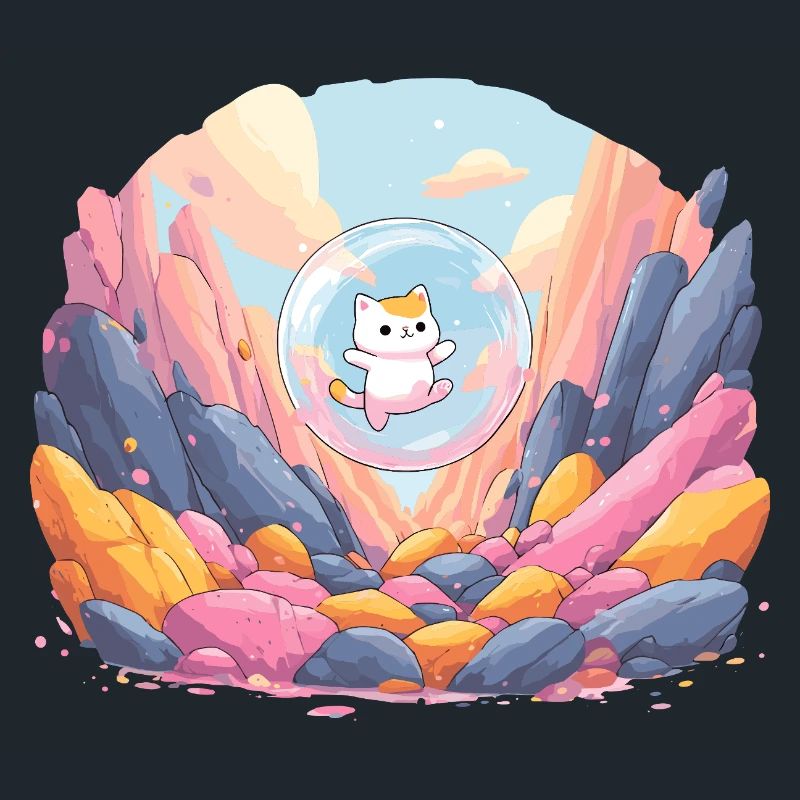 Boule de chat dans le canyon coloré