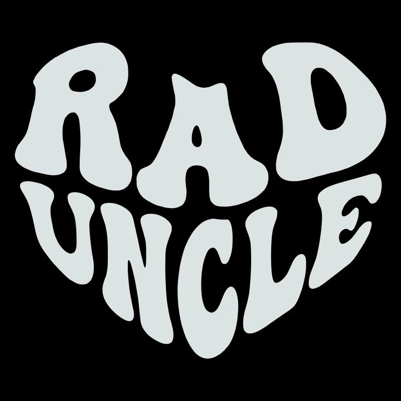 Retro Rad Uncle Heart – Cool Uncle (Custom Color)