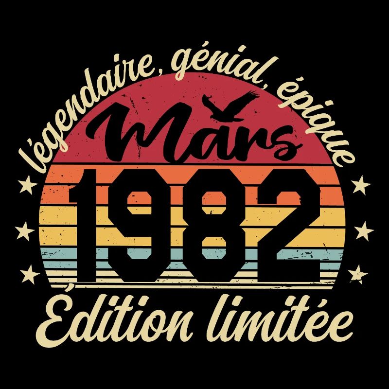 Mars 1982 44 ans Cadeau Anniversaire Mars 1982