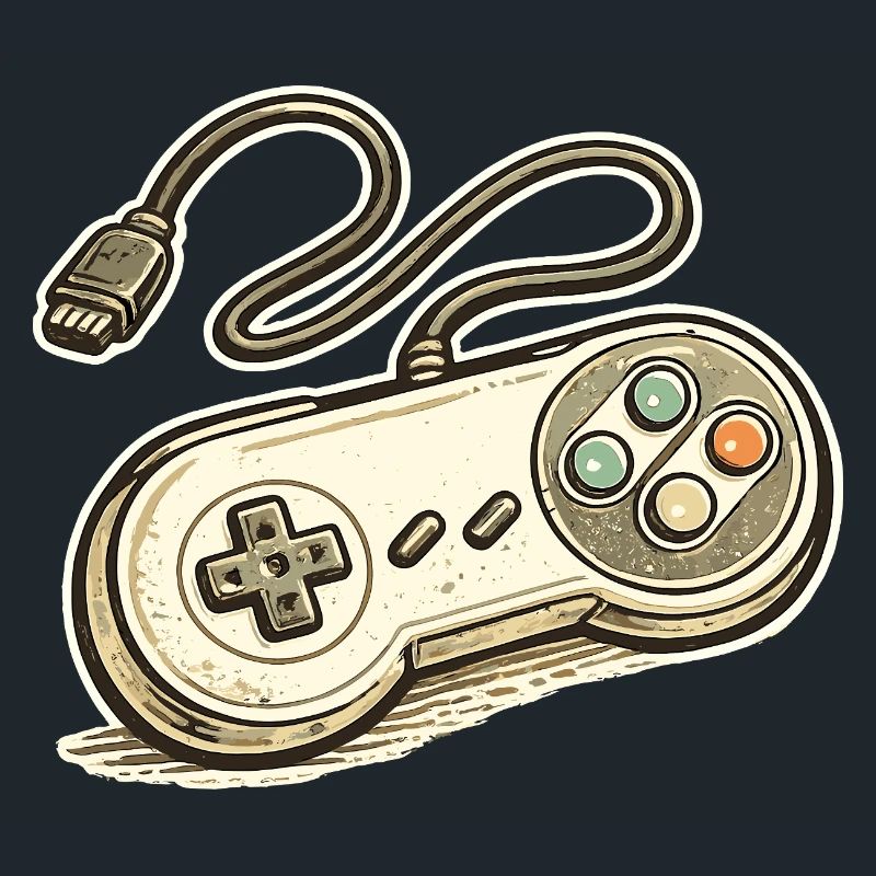 Graphismes rétro de manette de jeu