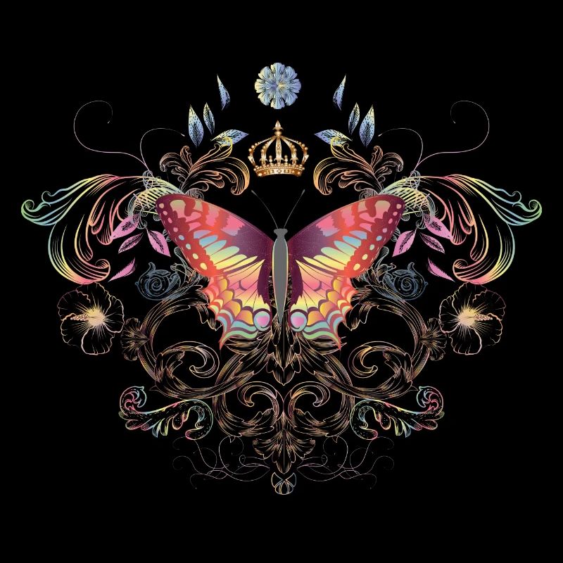 papillon imaginatif avec couronne