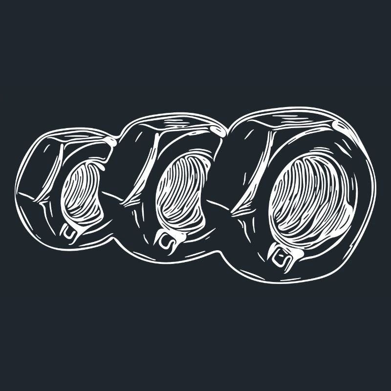 Three standing vintage screw nuts