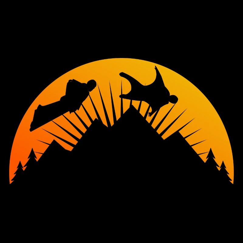 Wingsuit volant Base Jumping Skydiving Retro