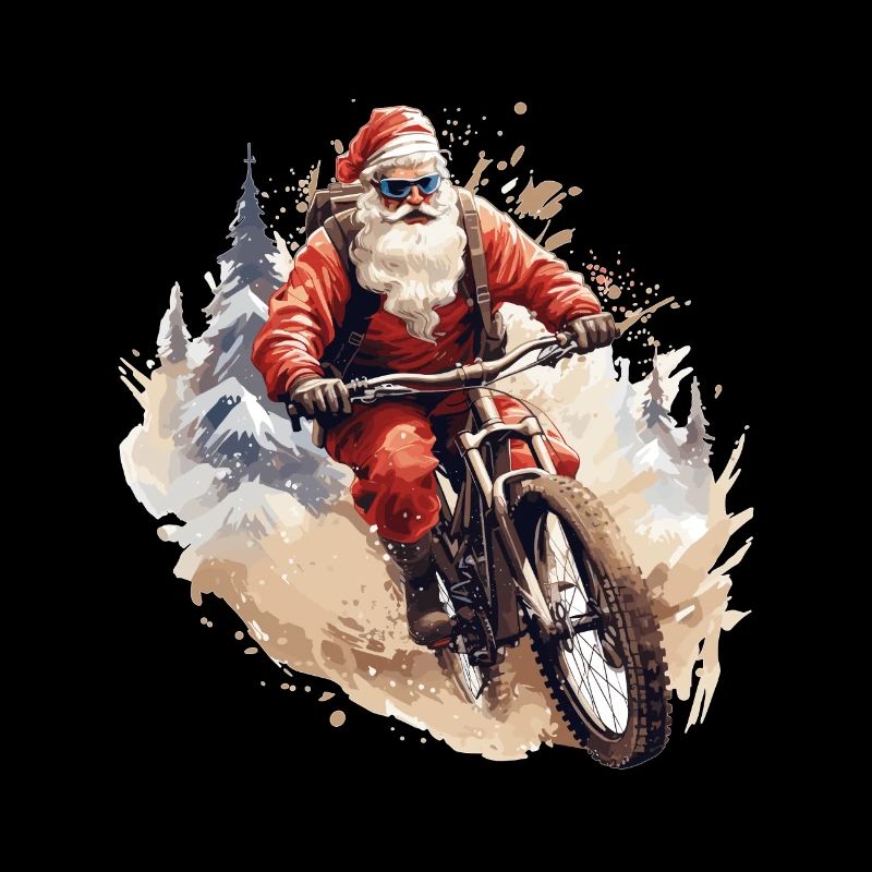 Père Noël cool avec VTT