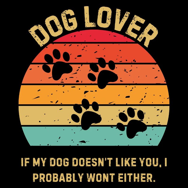 Dog Lover Retro Sunset