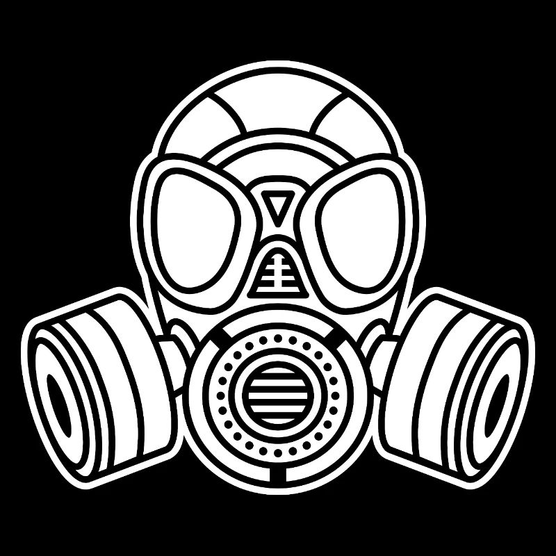 Silhouette de masque à gaz : look militaire et techno