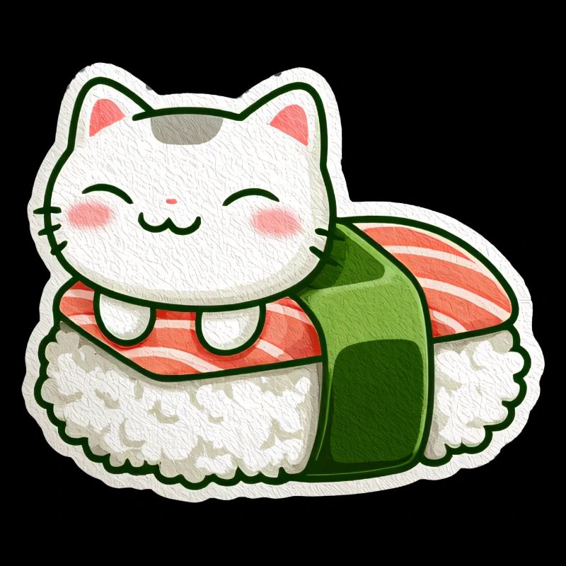 Kawaii Sushi Cat on Roll