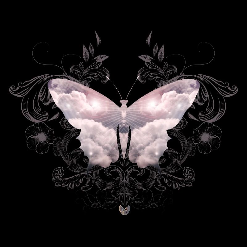 Un papillon céleste de nuages délicats