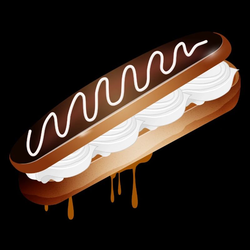 Illustration eines gefüllten Eclairs mit Sahne