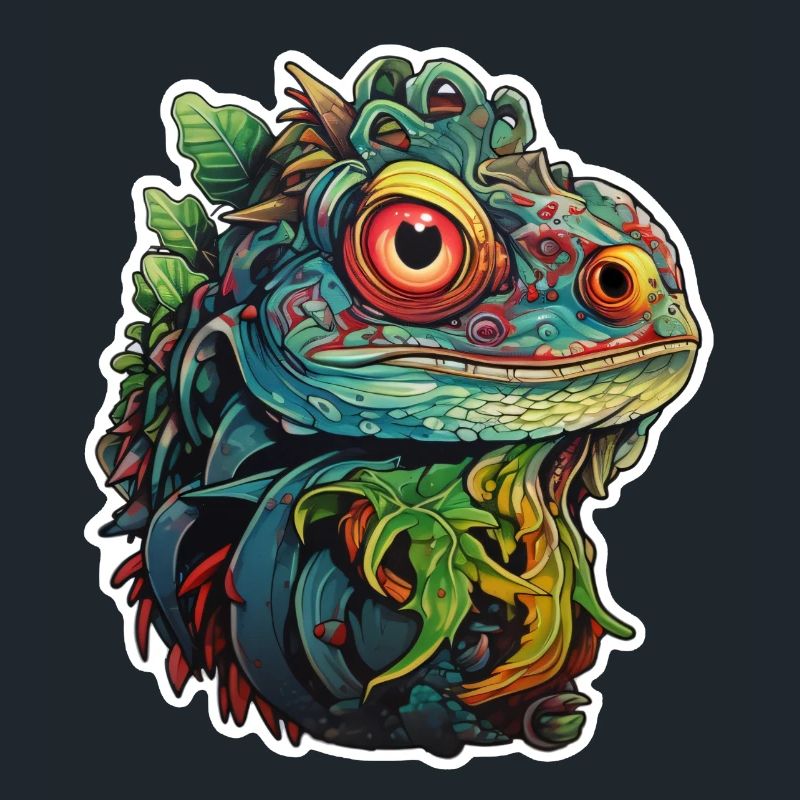 Lizard head in the jungle
