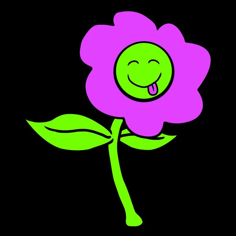 Fleur Violette Printemps Eté Nature Drôle Visage